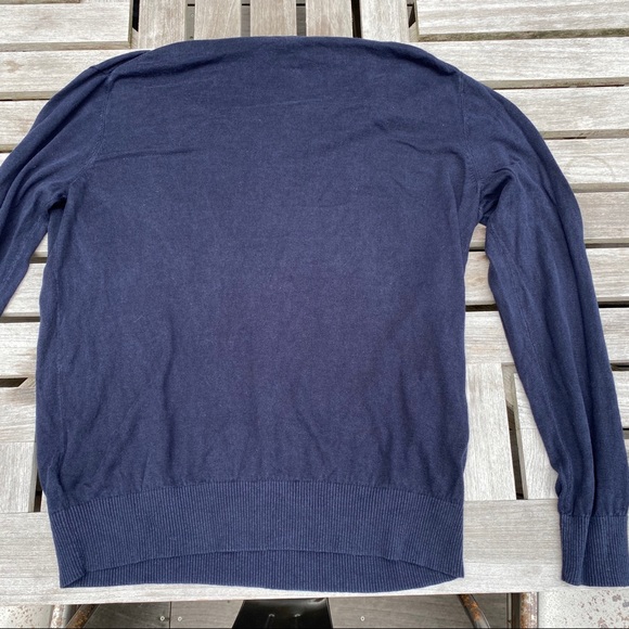 Navy Blue banana republic vneck sweater silk/linen - Picture 6 of 6